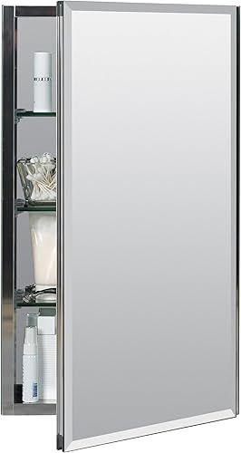 Miniatura 9 de Zenna Home Zenith - Botiquín de aluminio con espejo biselado, 20 x 26 pulgadas, sin marco