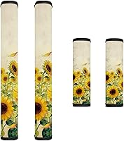 Vista 36 de Decoración de cocina con estampado de flores azules para interiores, 4 accesorios para manijas de puerta, fundas duraderas para manijas