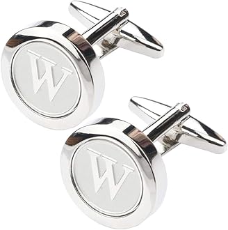 Dannyshi Men's Classic Stainless Steel Initial Cufflinks 26 Letters Business Wedding Shirts A-Z