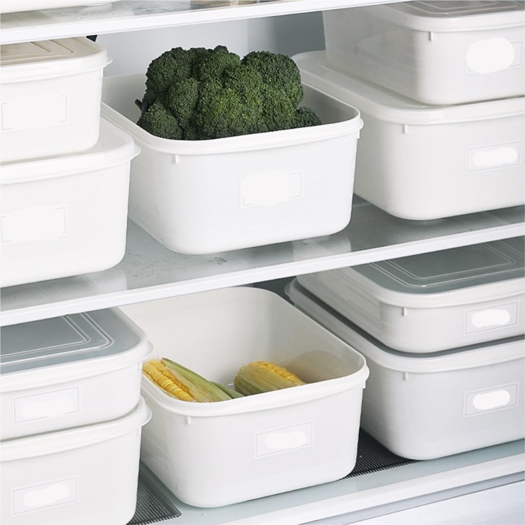 Recipientes para Alimentos Caja de conservación de alimentos sellada de plástico Rectangular for el hogar, caja de almacenamiento de alimentos con papel de nota, caja de bolas de masa for refrigerador