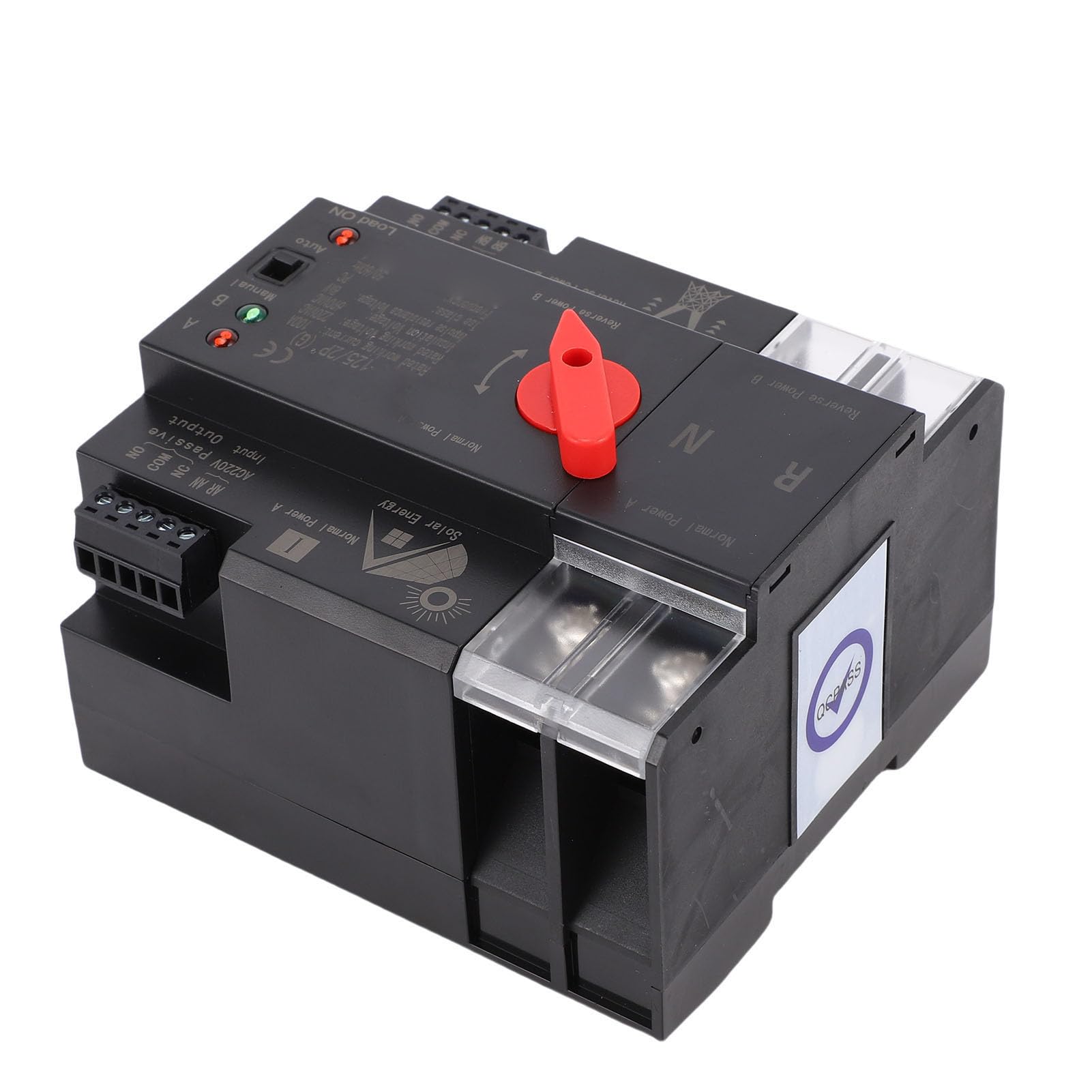 FTVOGUE Przełącznik Automatyczny Dwubiegunowy 100A, Solidny materiał, do