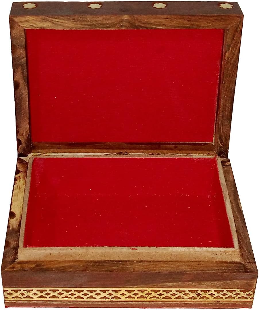 Purpledip Wooden Gemstone Painting Box Taj Mahal: Collectible Souvenir Gift, 4 * 3 Inch (12522B)