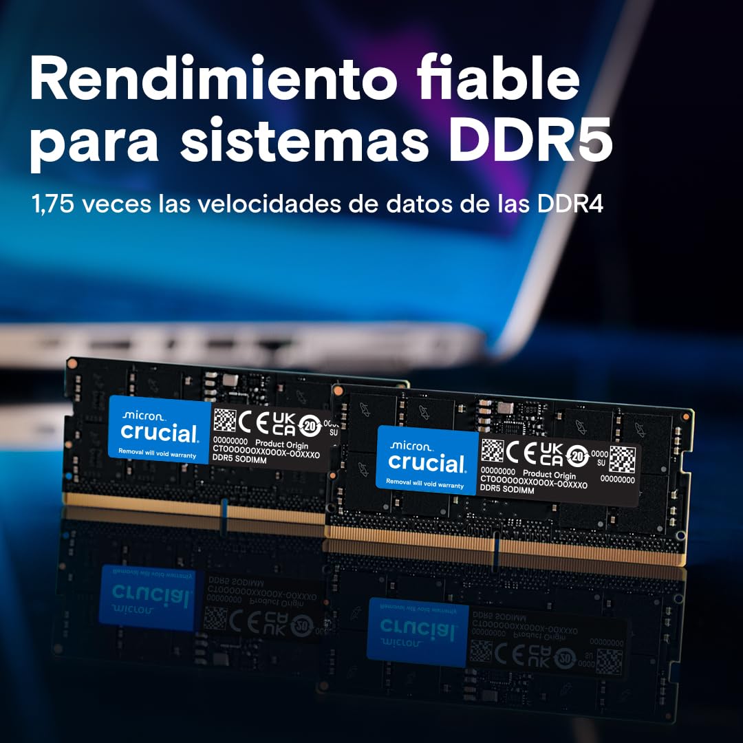 Crucial RAM 16GB DDR5 5200MHz (o 4800MHz) Memoria del Ordenador
