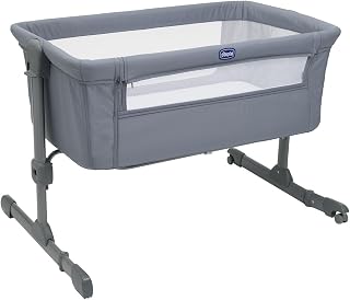 Chicco Next2Me Essential Culla Neonato Fianco Letto, Culla Co-Sleeping, Compatibile con Diversi Letti, Altezza Regolabile, Buona Circolazione dell'Aria, Materasso e Borsa inclusi, 0-6 Mesi, Grigio