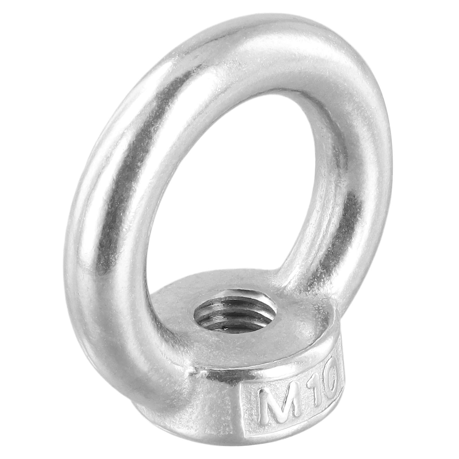 FUNSUEI 16 Tuercas Anulares M10, Tuercas de Ojo de Acero Inoxidable, Tornillos Anulares, para Atornillar, Colgar y Accesorios de Elevación