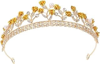 MFUPR Diadema Nupcial, Tocado de Corona, Accesorios de Boda Corona Tiara Banda for la Cabeza Corona Tocado Boda Corona Nupcial Corona Rosa Diadema Corona Nupcial Diadema
