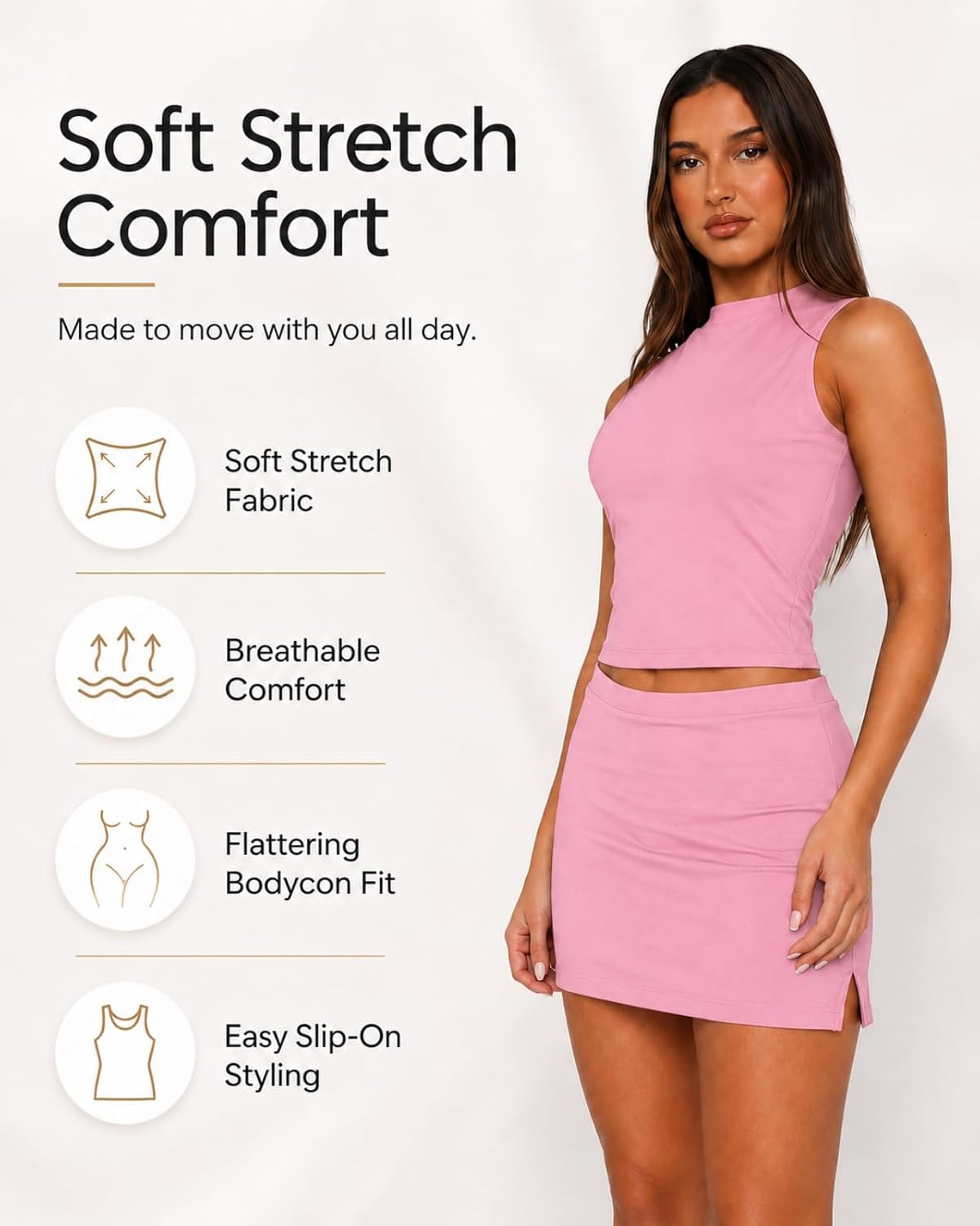 Skirt Sets Women 2 Piece Outfits - Sexy Two Pc Sleeveless Tank Crop Top Bodycon Mini Skirts Suits Dresses