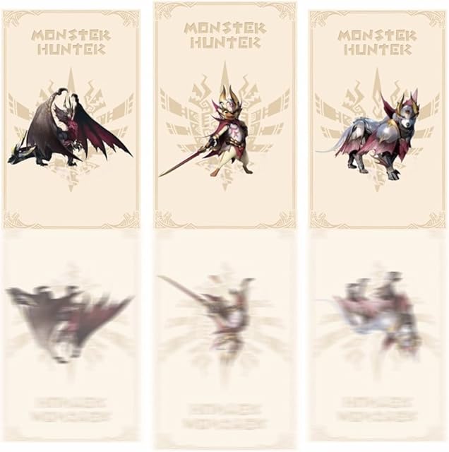 3PCS Amiibo Cards for Monster Hunter Rise Sunbreak, Palamute Canyne Palico Felyne Malzeno Aiimbo Card Compatible with Nintendo Switch, Wii U, New 3DS