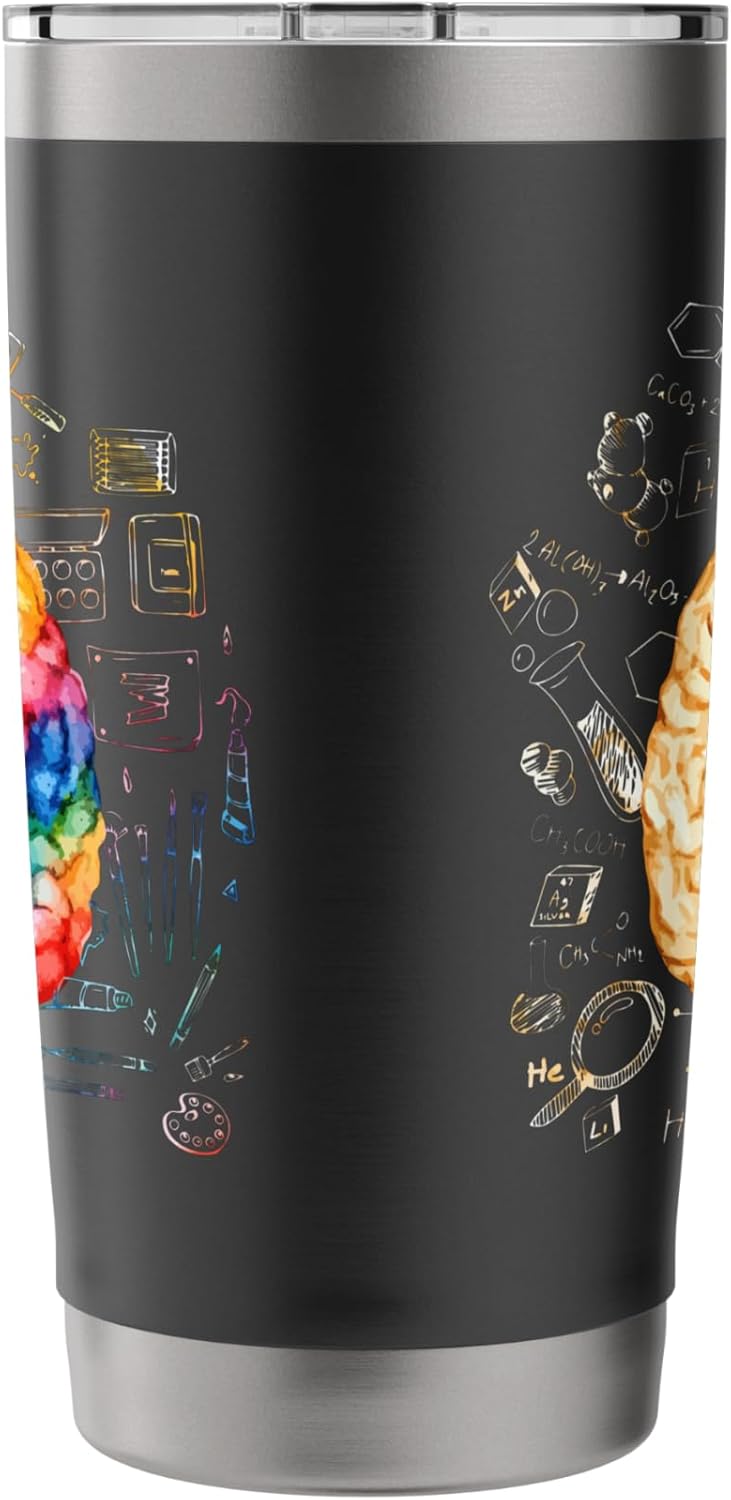 Colorful Brain - Science And Art - Neuroscience Neurologist Stainless Steel Insulated Tumbler - Image 2