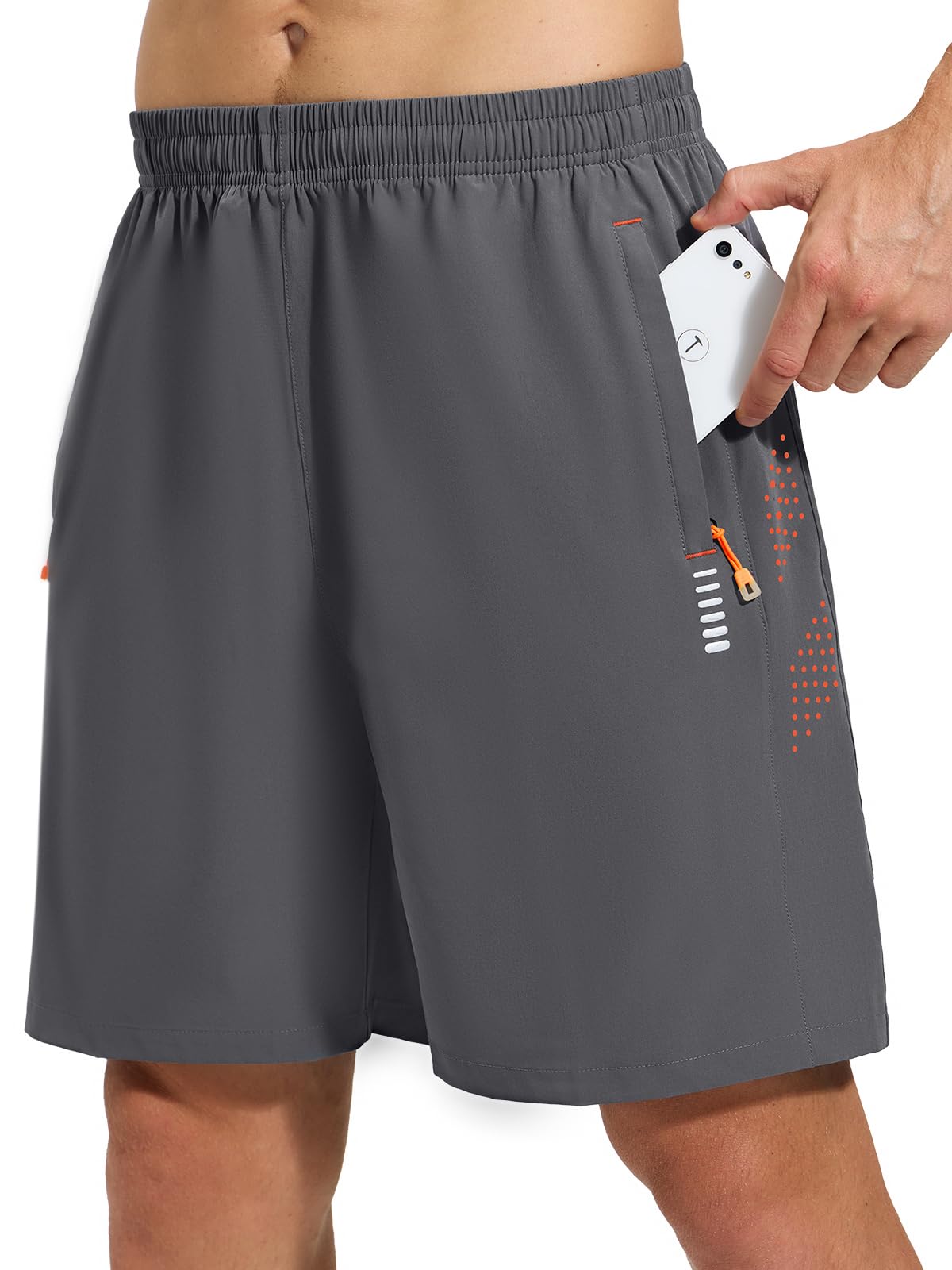 Cimic Sporthose Herren Kurz Shorts Kurze Hosen Laufhose Jogginghose Herren Hose Sommer fur Sport Basketball Gym Männer Schnell Trocknend Atmungsaktive mit Taschen 1 Pack Men D3030 Darkgray S