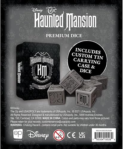 Miniatura 3 de Disney The Haunted Mansion - Juego de dados prémium | Dados coleccionables D6 | Dados personalizados con estuche de lata coleccionable | Dados de 6