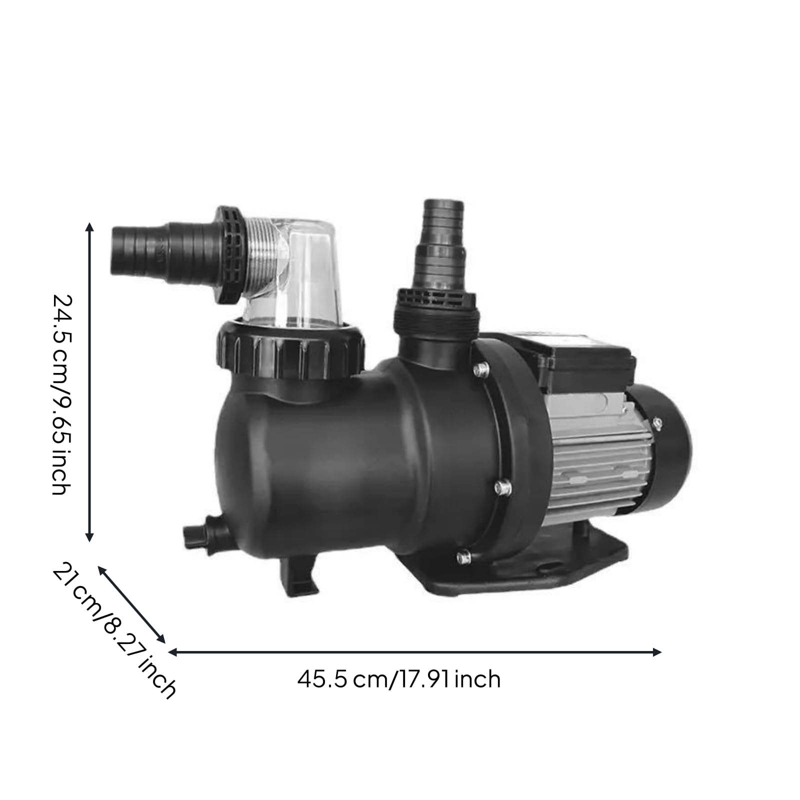 Pompe de Piscine à Sable Pompe de Filtration Circulation Moteur Panier Préfiltre Robuste Silencieuse et Économe Adaptée Jardin Familial Entretien Régulier Baignade Quotidienne