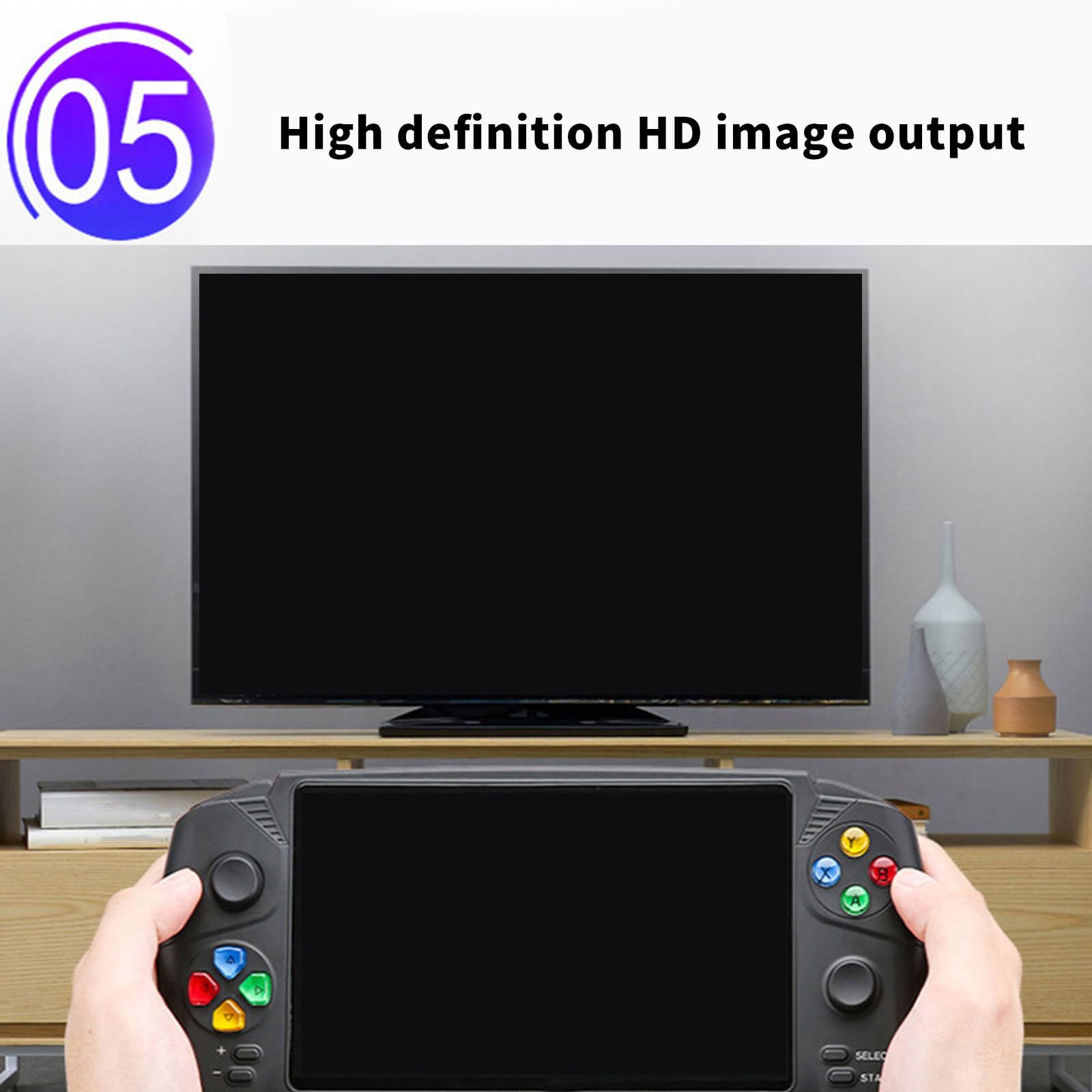 Joystick - Consola de juegos retro, dispositivo de mano de 7 pulgadas, pantalla grande, tarjeta de memoria recargable, expansión de tarjeta de memoria doble, consola retro, pantalla grande, accesorios