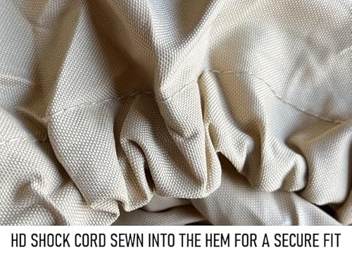 New Beige 24 Ft Vortex Ultra 5 Year Canvas Pontoon/Deck Boat Cover, Elastic, Strap System, Fits 22'1" Ft To 24' Long Deck Area, Up To 102" Beam #TOP1