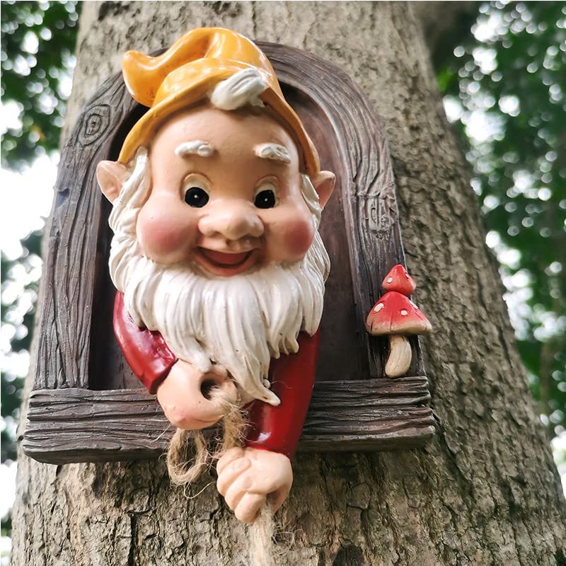 Lustige Gartenzwerge Zum Klettern & Umarmen, Aus Kunstharz – Baum-Deko Für Garten, Terrasse, Hof