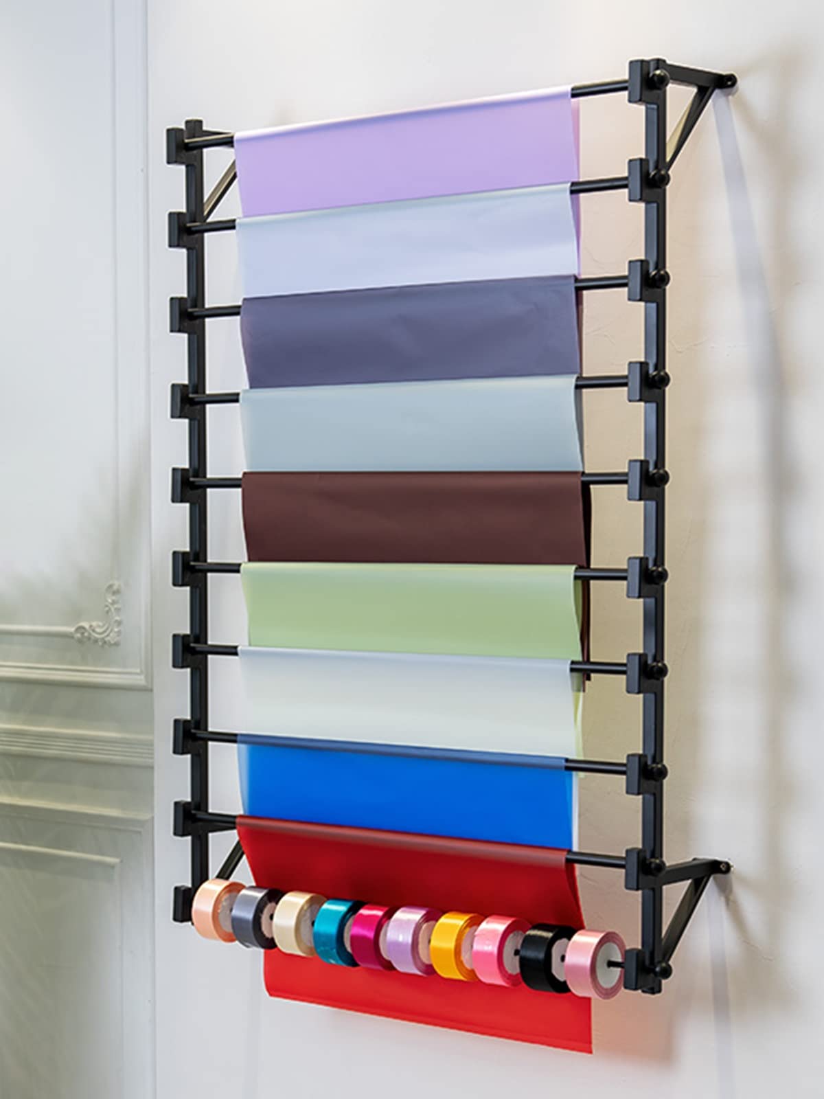 2 Sets Holz-Band-Organizer – 42x42 Cm, Für Bänder, Papierrollen & Bastelzubehör, Mit Montagematerial