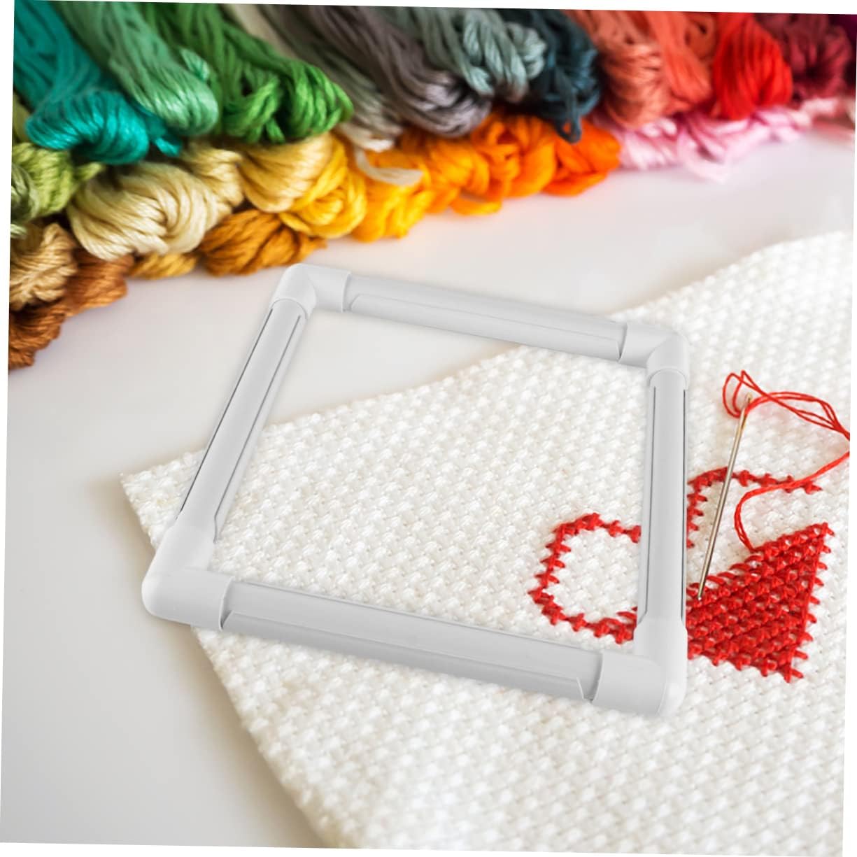 Uonlytech 1Pc Durable Square Clip Frame for Easy Assembly Embroidery and Cross Stitch Tool for DIY Craft Projects and Needlework