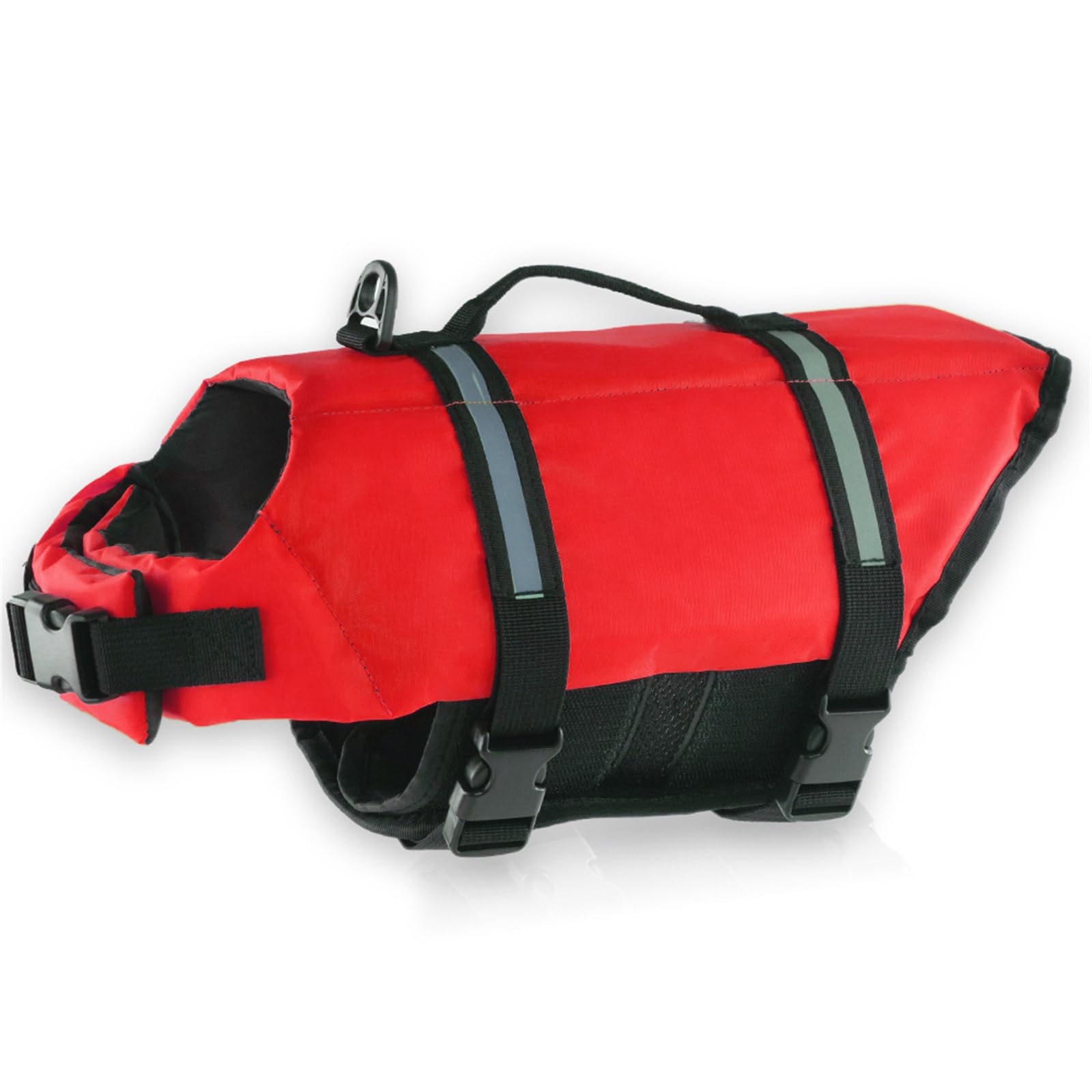 FANSU Dog Life Jacket Adjustable, Safety Floatation Vest Coat - Pet Life Preserver with Handle - For Swimming, Surfing, Boating - Red, XS