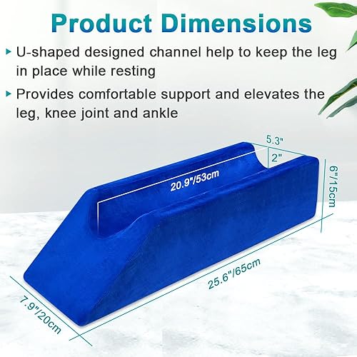 Miniatura 4 de Almohada de cuña de elevación de piernas, almohada de descanso de rodilla para dormir después de la cirugía, soporte de rodilla de espuma para cama,