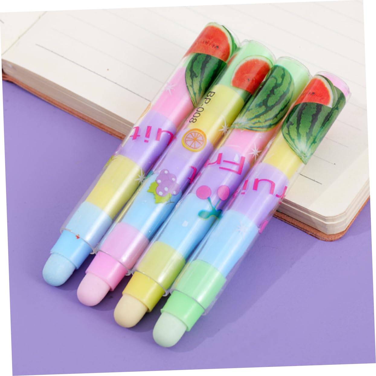 Gommes Kawaii Fruit 36 Pièces Style Stylo Détachable pour L'école