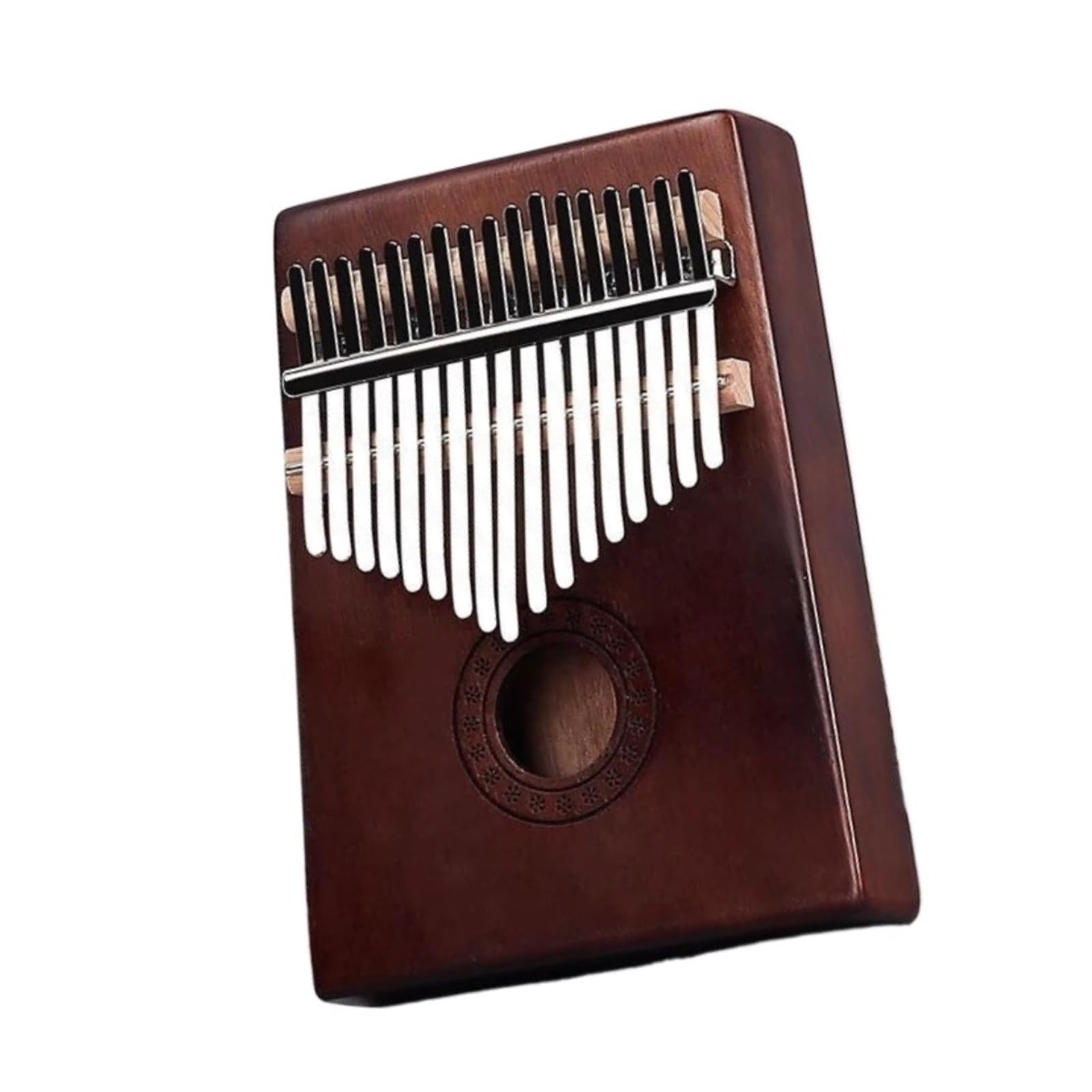 Kalimba Ręcznie Wykonany Kalimba Z Mahoniu Z 17 Klawiszami Przenośny Instrument Ciemnobrązowy Kawowy I Żółty(Yellow)