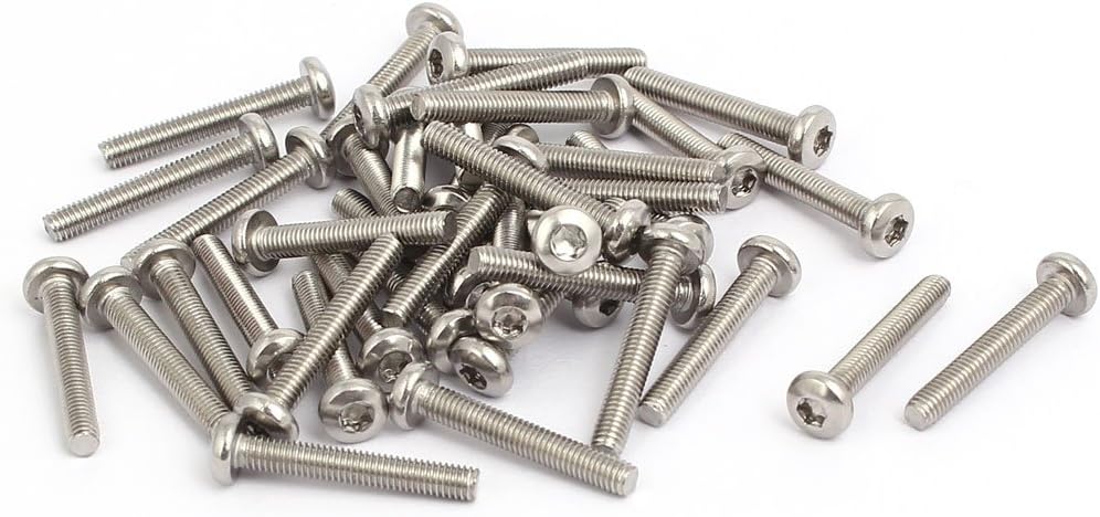 Aexit M3x20mm ( Parts) 304 Stainless Steel Button Head Torx Screws Bolts T10 (84ry743qf340) Drive 40pcs