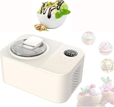 Yogurt Ice Cream Maker, 1.2L Stainless Steel Soft Serve Machine with Compressor, LCD Digital Display & Timer for Homemade Desserts