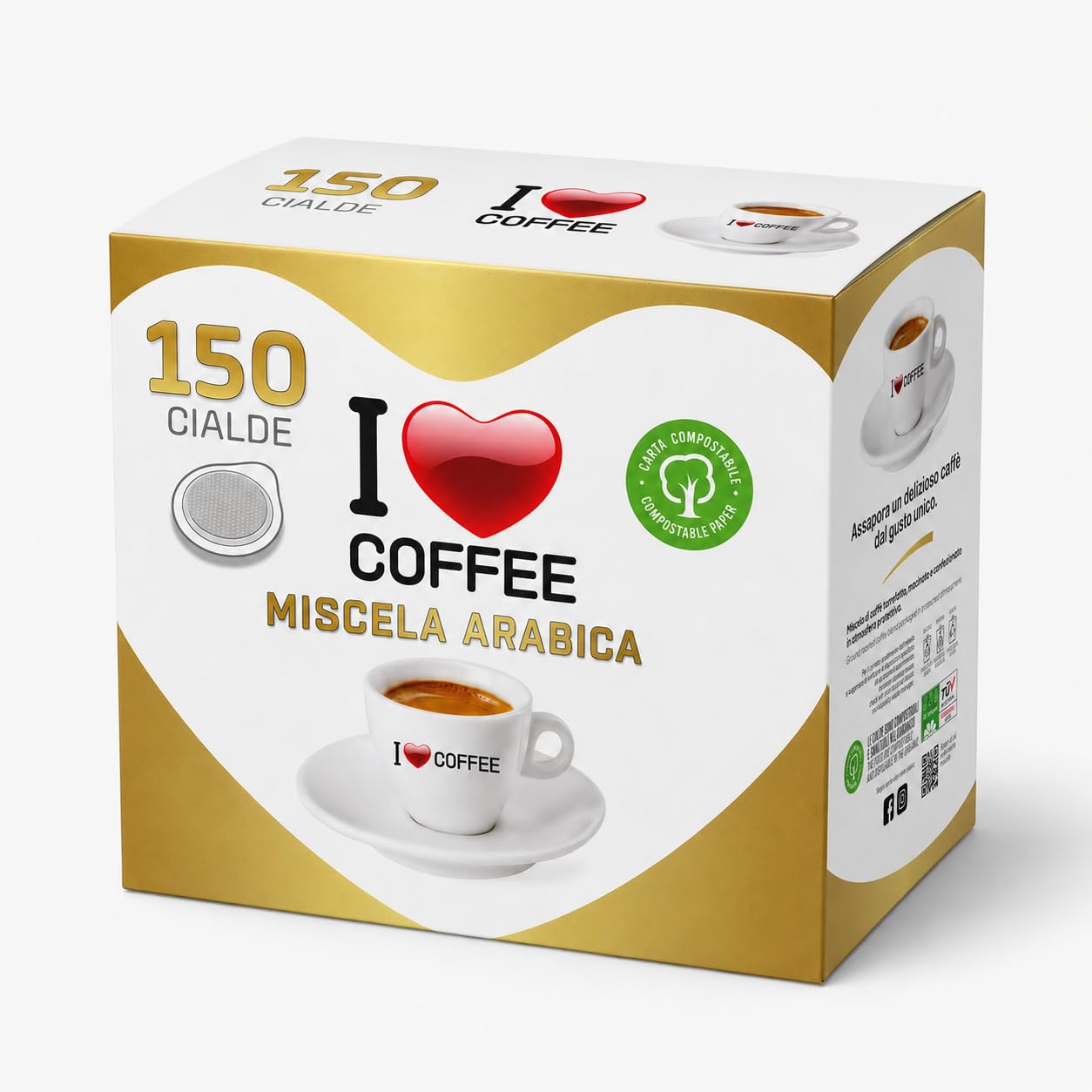 I Love Coffee Cialde Miscela Arabica, Box da 900 Cialde