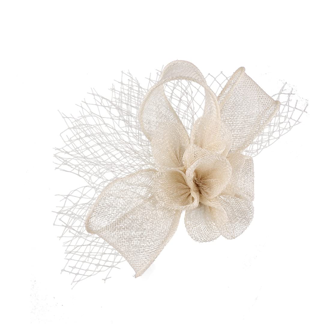 Lmtossey Accessori per capelli a forma di fiore, copricapo da sposa in rete, per donne, fascinator