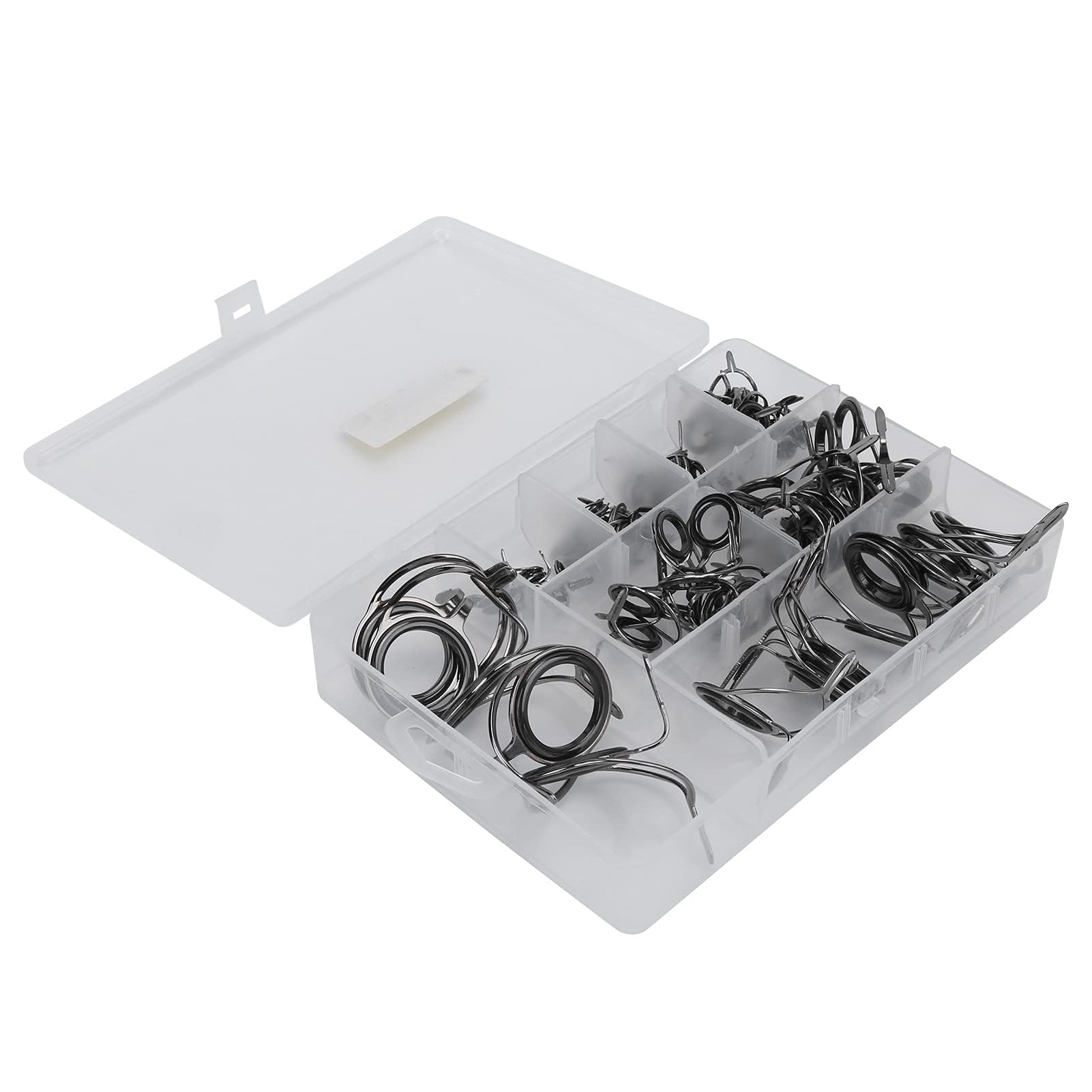 75 Pièces Guide de Canne à Pêche Ensemble D'anneaux en Céramique, Kit de Réparation de Pointe de Guide d'oeil de Canne à Pêche en Mer Accessoire de Pêche