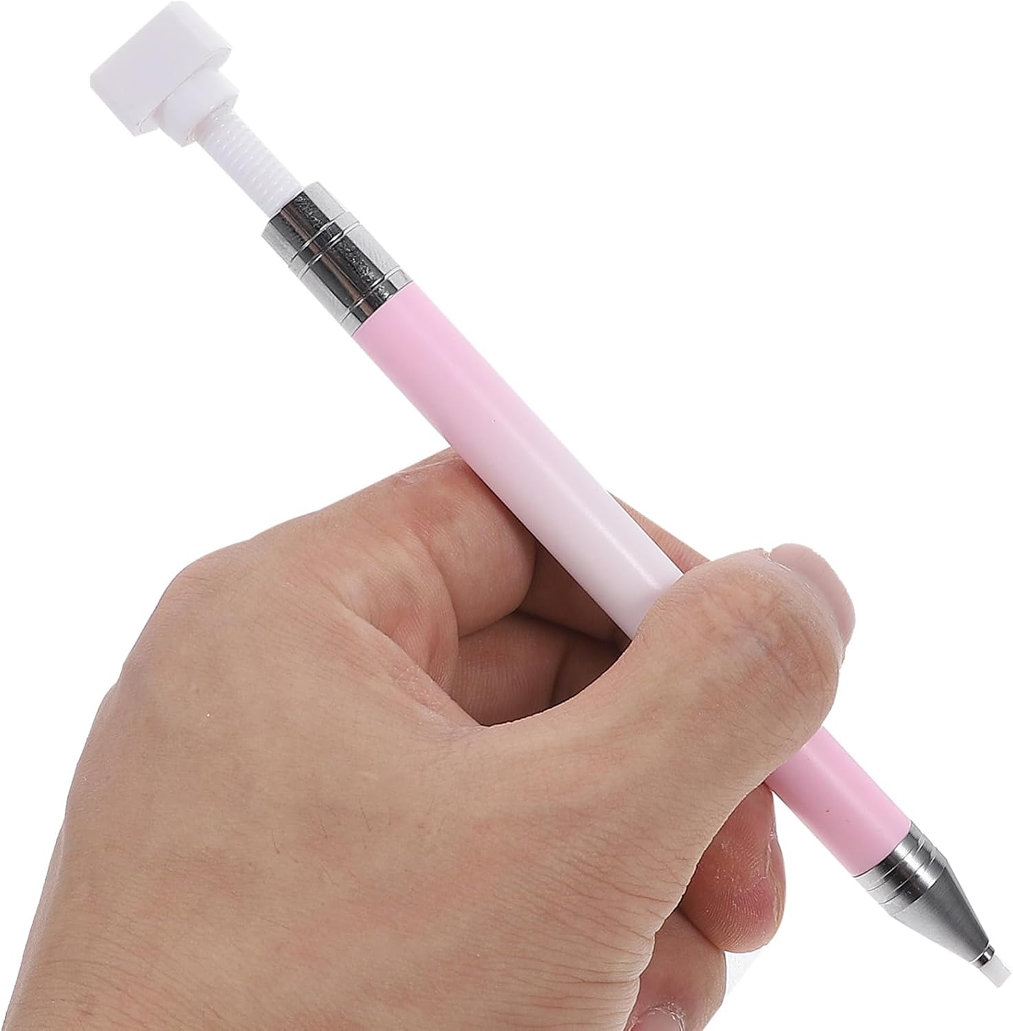 NOLITOY 1set Nail Dotting Pen for Nail Art Dual-Ended Gems Picker Tool Wax Tip for Rhinestones and Beads for Professional and Personal Use Gradient and White Design