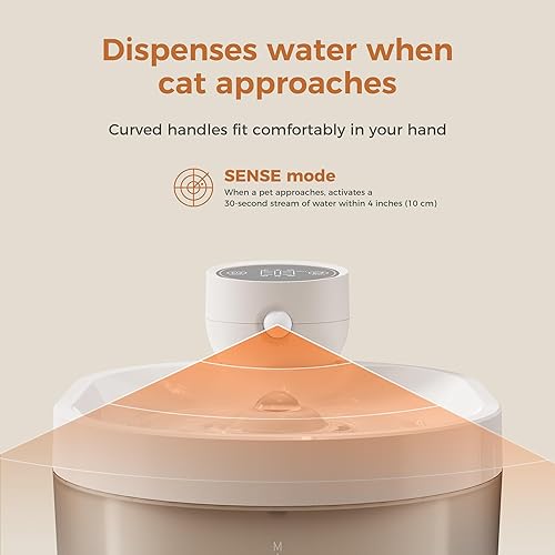 Miniatura 7 de VOOCOO Fuente de agua automática para gatos y perros de 2,2 L  Ultra silenciosa, flujo de 3 modos, pantalla de panel LED, triple filtración, sin
