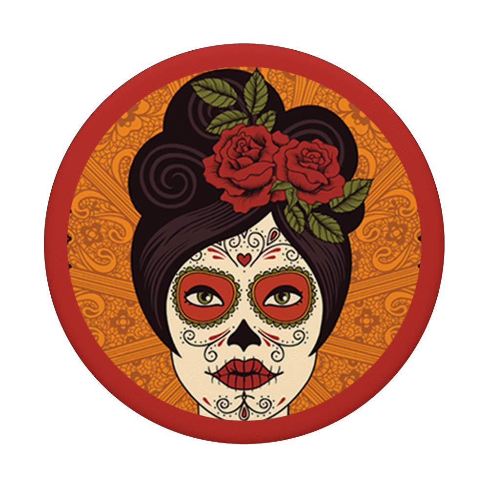 Sassy Southern Charm & Grace Dia de los Muertos | Rose Lady Sugar Skull | Giorno dei Morti per telefono senza fili PopSockets Supporto per smartphone e tablet