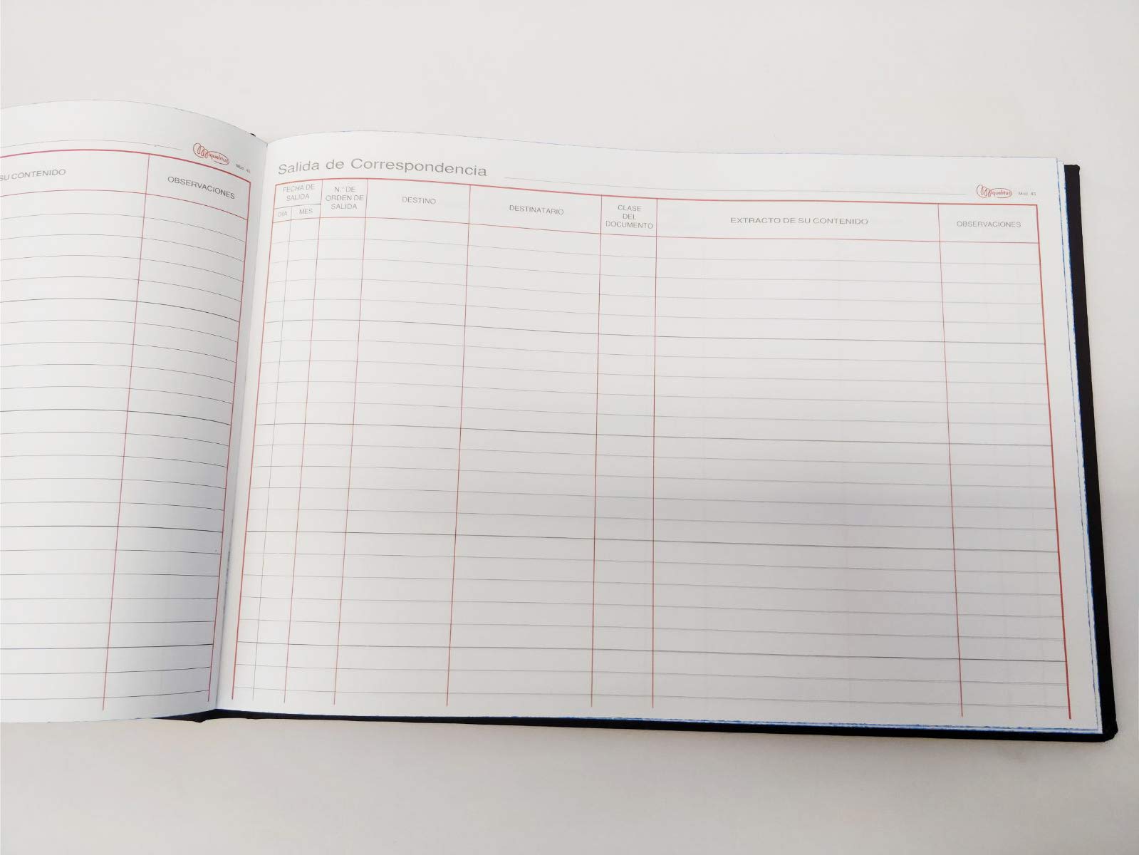 Miquelrius 5043 - Libro De Registro De Salida De Correspondencia, Nº 43