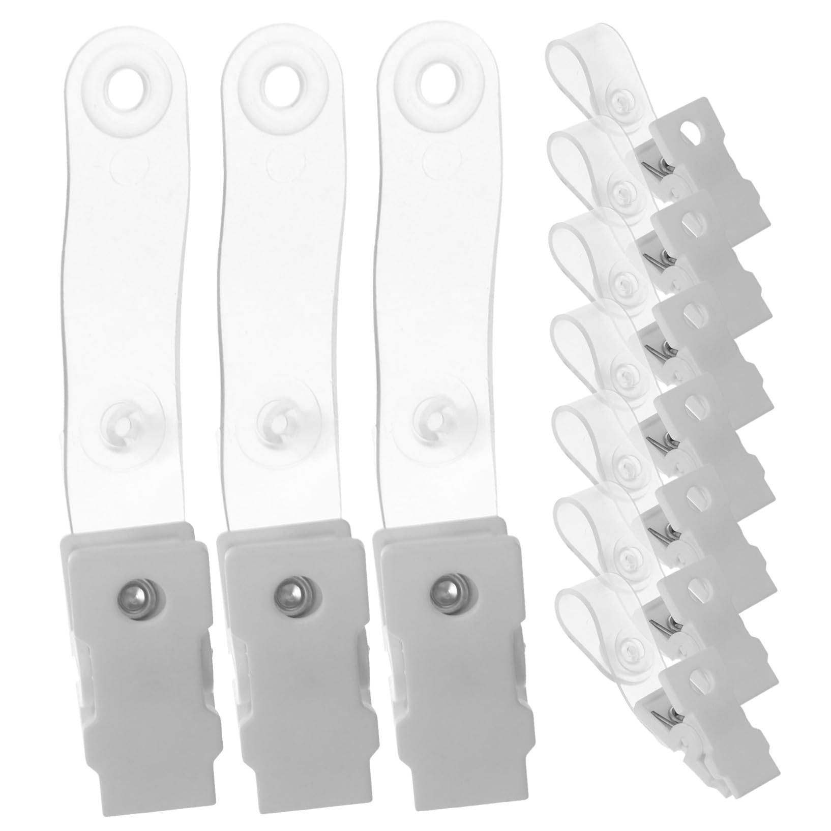 100pezzi Clip Per Badge in Resistente Clip Per Targhette Identificative Con Cinghie Trasparenti Per Tessere Identificative Pratiche e Robuste
