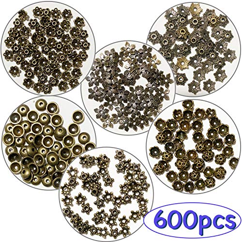 Brass Bead Caps (Fit 8Mm 12Mmm 14Mm Round Beads) End Caps For Jewelry Making Supplies Bronze Bead Cap 600Pcs #TOP3