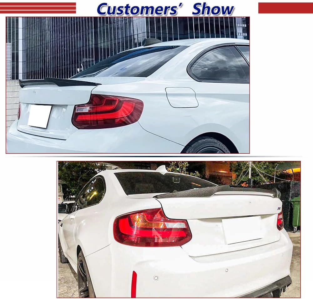 Carbon Fiber Trunk Spoiler for BMW 2 Series F22 M235i M240i F87 M2 Coupe 2014-2018 Rear Lip Spoiler Deck Lid (Type B)