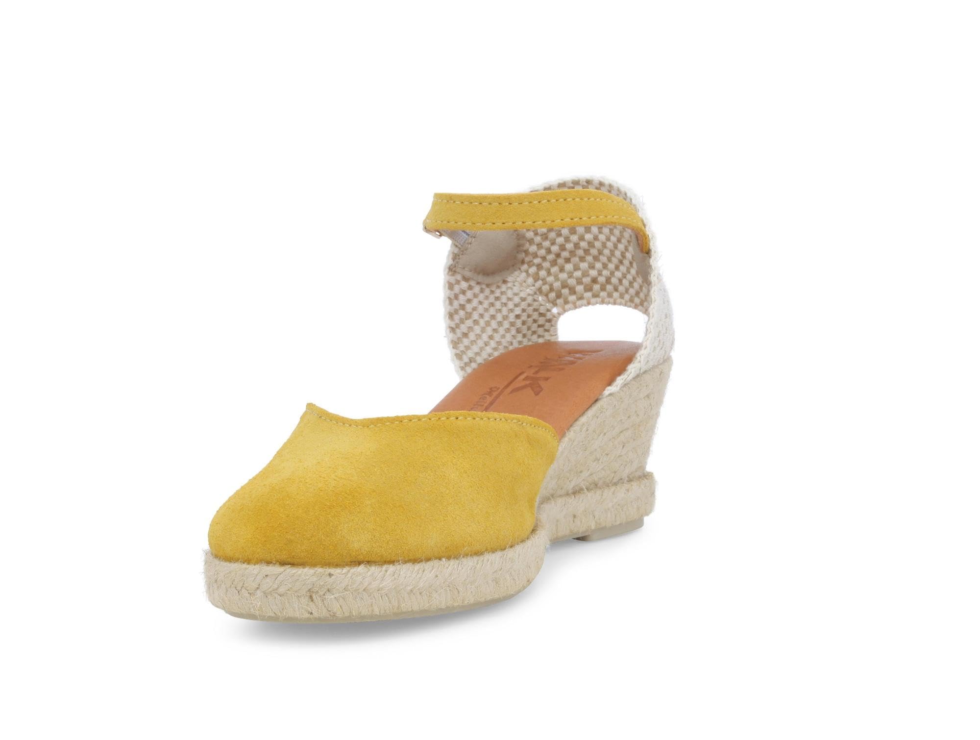 Melluso Espadrillas con Zeppa in Corda e Tomaia in camoscio Giallo 018206q 41