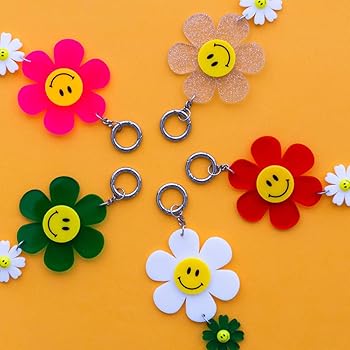 ユニークな花型キーリングセット ユニークな花型キーリングセット