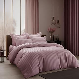 طقم لحاف من المايكروفايبر للفنادق ماستر يناسب سرير مفرد مقاس 120 × 200 سم تتضمن الحشو 5 قطع ارجواني وزهري البوليستر هوم تكستايل