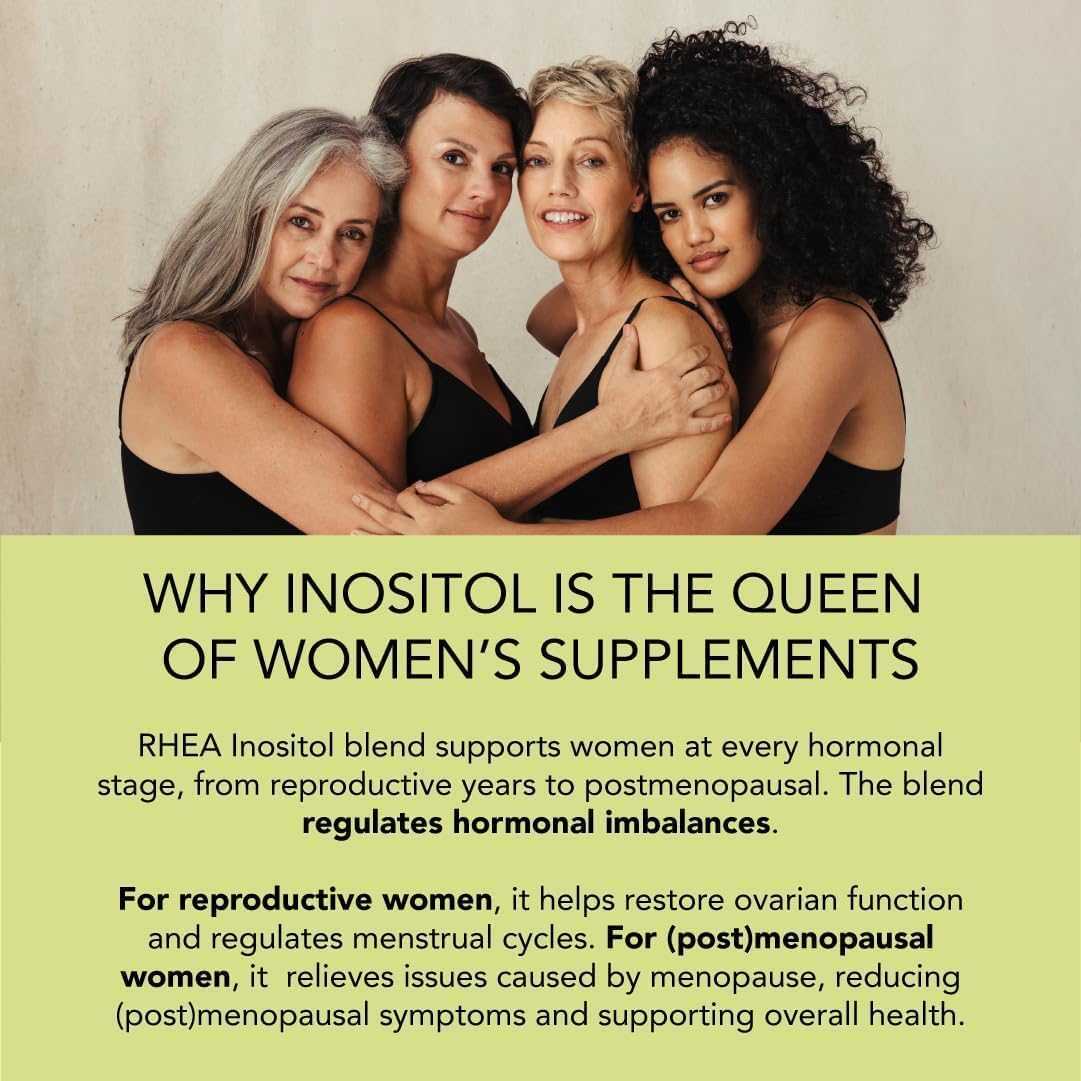 RHEASILVIA Essentials Inositol Supplement | Inositol & D-Chiro Inositol Supplement for Women, Folate & Magnesium | 120 Capsules (Plastic Bottle)