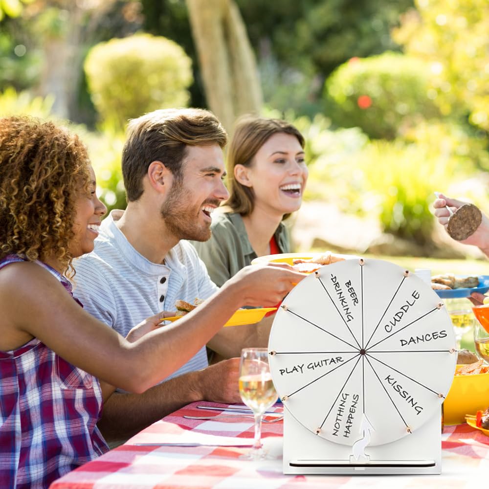 Roue de la Fortune, 29cm Prize Wheel, 12 Emplacements, Personnalisable, pour Jeux de Loterie, Jeux de Mots, Carnaval, Fête