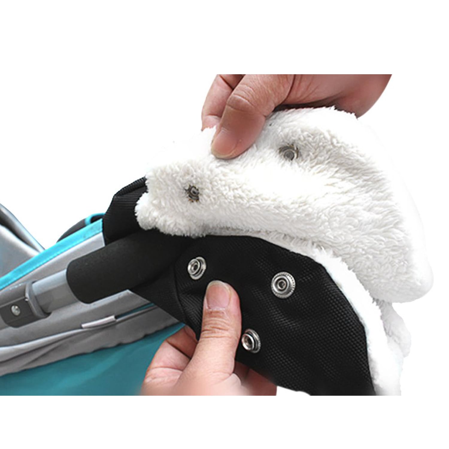 Kinderwagen Zubehör, Kinderwagen Handwärmer, Handmuff mit Fleece Innenseite,Hält die Hände im Winter Warm, Wasserdicht, Universalgröße Handwärmer für Kinderwagen, für Kinderwagen(Schwarz)