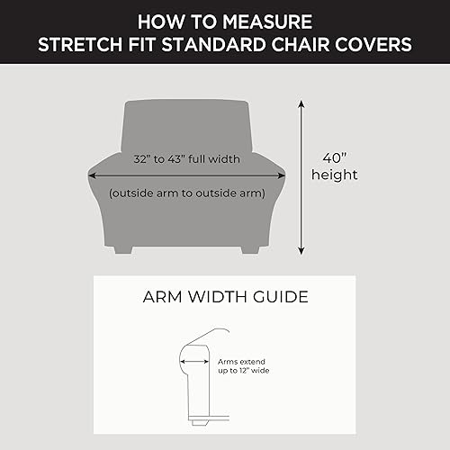 Miniatura 5 de SureFit Home Decor Ultimate - Funda para silla de asiento separada, de piel sintética, elástica, pesada, color gris