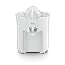 Braun CJ3050WH Spremiagrumi, Avvio e Arresto Automatici, Base Antiscivolo, Pratico Beccuccio,Coperchio di Protezione, Sistema Direct Serve,Antigoccia,Semplice e Facile, Sistema a Pressione, 60w,Bianco