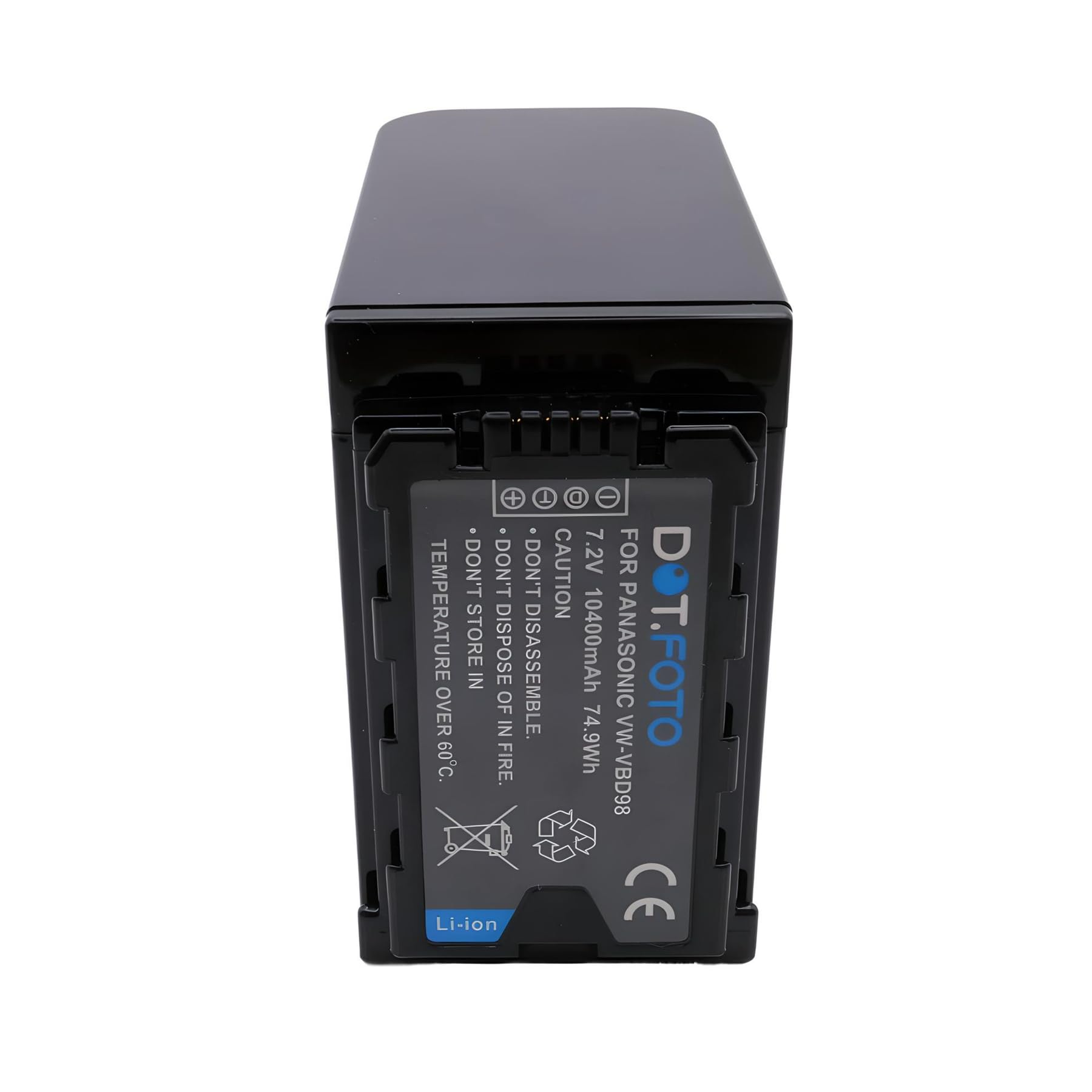 VW-VBD78 Premium Alta Capacità 7.2v / 10400mAh Batteria Ricaricabile (Nessun pannello LED) per Panasonic HC-X1000 HC-X1 AG-CX350 - Non si adatta al caricabatterie originale AG-BRD50 Pan.