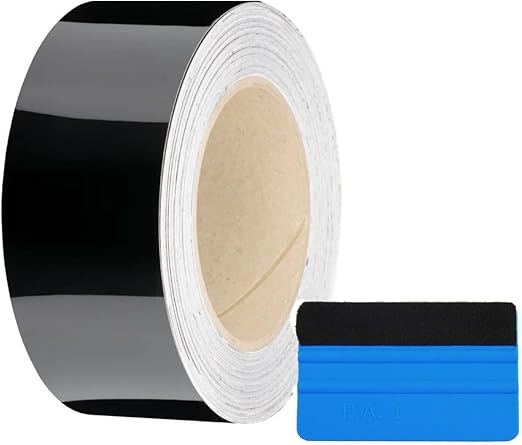 Black Gloss Vinyl Wrap Film Roll Kit Out Chrome Delete Wrap 2080 Series (Gloss Black, 2 Inches x 25 FT)