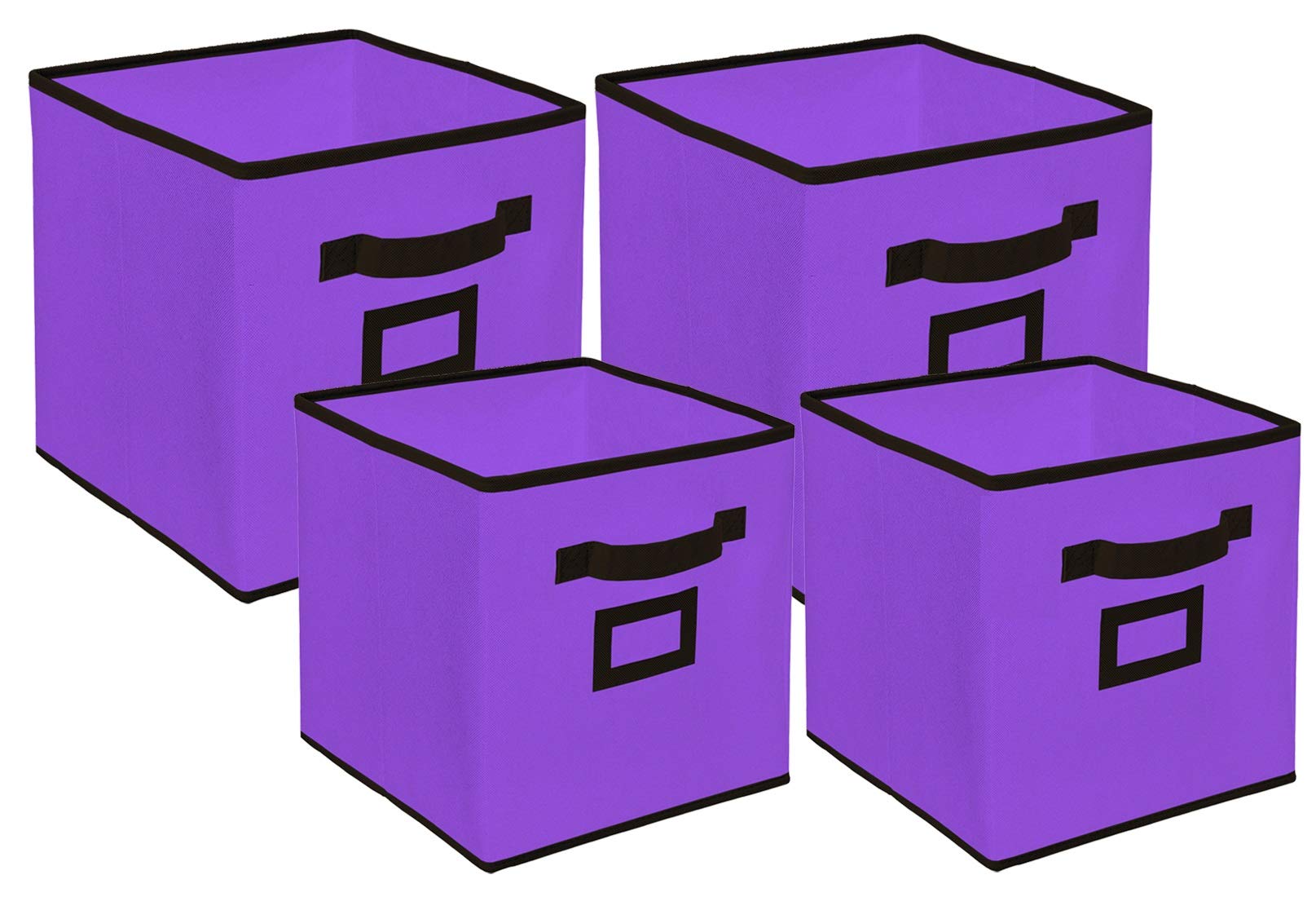 Kuber Industries Non Woven 4 Pieces Small & Large Foldable Storage Organiser Cubes/Boxes (Purple) - CTGTC35334