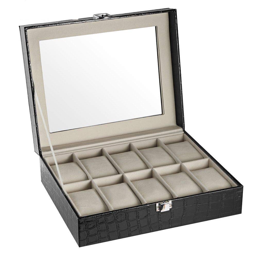 Styleys Watch Box Organizer Case for Men and Women in Crododile Black Color with 10 Slots of Watches (W12 - Black) (B08HX1WVXR) Amazon Price History, Amazon Price Tracker