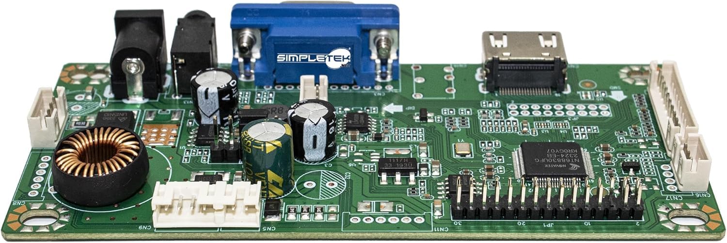 SIMPLETEK - Controller Modulo Porte | HDMI VGA Jack Audio 3.5 mm | Alimentazione 5V | Ricambio Originale per Monitor 17" Simpletek